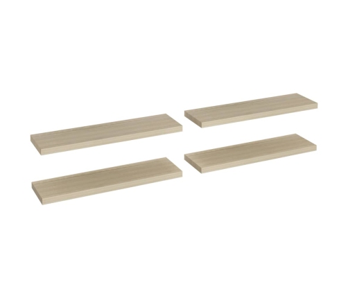 Estantes flotantes de pared 4 uds MDF roble 90x23,5x3,8 cm