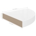 Estante flotante de esquina MDF blanco brillo 25x25x3,8 cm