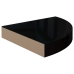 Estante flotante de esquina MDF negro brillo 25x25x3,8 cm