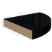 Estante flotante de esquina MDF negro brillo 25x25x3,8 cm