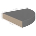 Estante flotante de pared 2 uds MDF gris brillo 25x25x3,8 cm