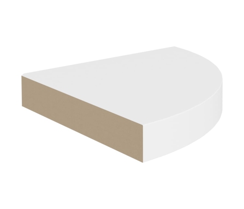 Estante flotante de esquina MDF blanco 25x25x3,8 cm