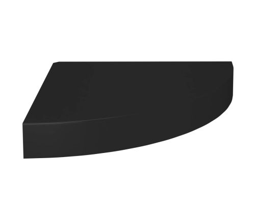 Estante flotante de esquina MDF negro 25x25x3,8 cm