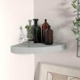 Estante flotante de esquina MDF gris 25x25x3,8 cm