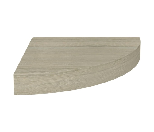 vidaXL Estantes flotantes de esquina 2 uds MDF roble 25x25x3,8 cm