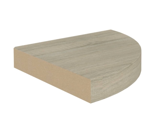 vidaXL Estantes flotantes de esquina 2 uds MDF roble 25x25x3,8 cm