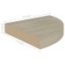 vidaXL Estantes flotantes de esquina 2 uds MDF roble 25x25x3,8 cm