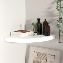 Estante flotante de esquina MDF blanco 35x35x3,8 cm