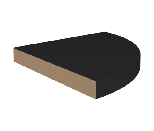 vidaXL Estante flotante de esquina MDF negro 35x35x3,8 cm