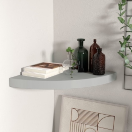 323922  Floating Corner Shelf Grey 35x35x3,8 cm MDF