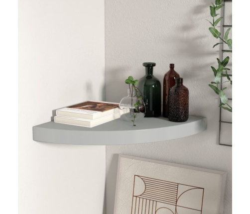 323922  Floating Corner Shelf Grey 35x35x3,8 cm MDF