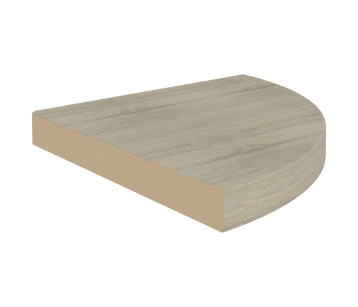 Estante flotante de esquina MDF color roble 35x35x3,8 cm