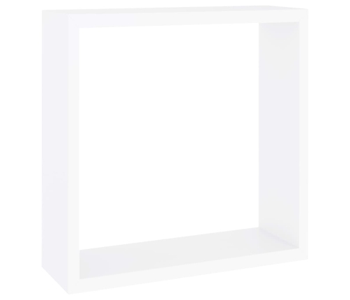 Estantes cubo de pared 3 unidades MDF blanco