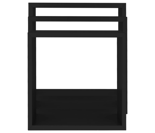 Estantes cubo de pared 3 unidades MDF negro