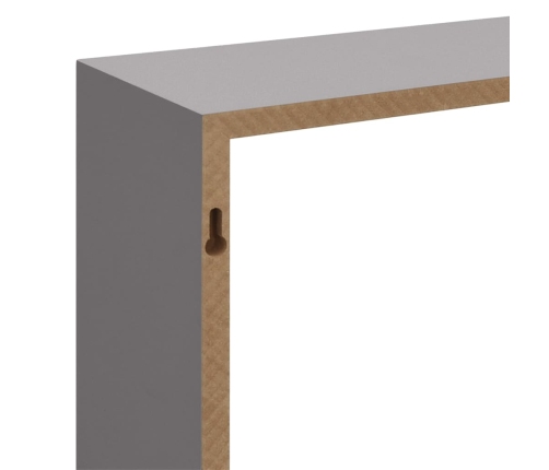 vidaXL Estantes cubo de pared 3 unidades MDF gris