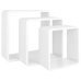 vidaXL Estantes cubo de pared 3 unidades MDF blanco