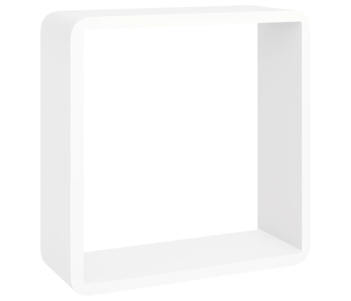 Estantes cubo de pared 3 unidades MDF blanco