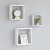 Estantes cubo de pared 3 unidades MDF blanco