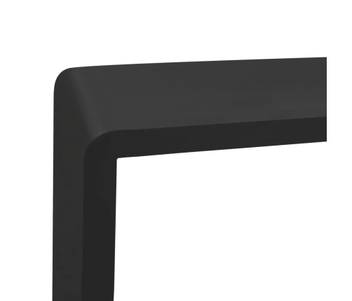 vidaXL Estantes cubo de pared 3 unidades MDF negro