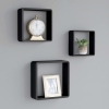 vidaXL Estantes cubo de pared 3 unidades MDF negro