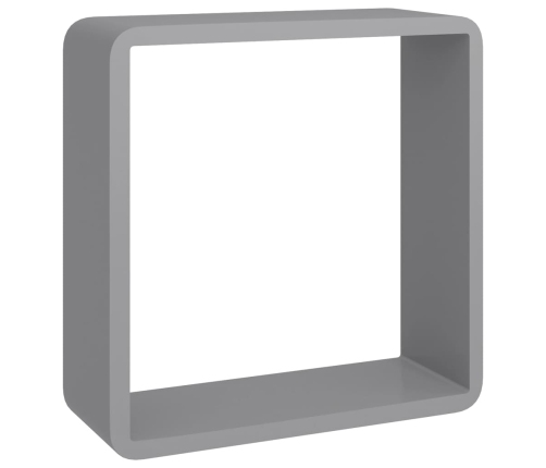 Estantes cubo de pared 3 unidades MDF gris