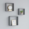 Estantes cubo de pared 3 unidades MDF gris