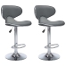 323648  Bar Stools 2 pcs Grey Faux Leather