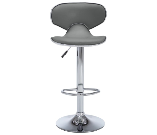 323648  Bar Stools 2 pcs Grey Faux Leather