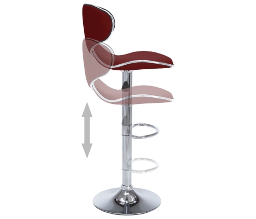 323649  Bar Stools 2 pcs Wine Red Faux Leather