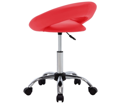 Silla de trabajo con ruedas cuero sintético rojo