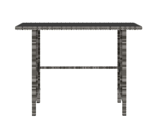 Juego de comedor de jardín 4 piezas con cojines ratán PE gris