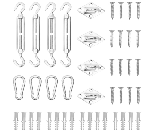 Juego de accesorios para toldo de vela 12 pzas acero inoxidable