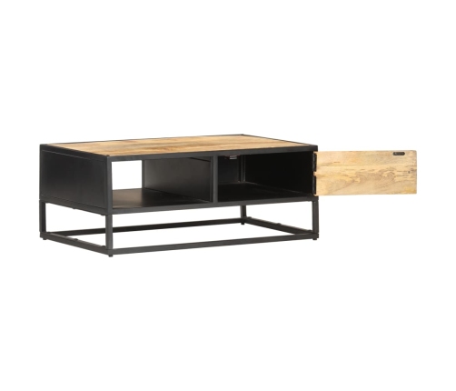 vidaXL Mueble de TV puerta tallada madera de mango rugosa 90x55x36 cm