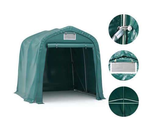 Carpa garaje de almacenamiento PVC verde 1,6x2,4 m