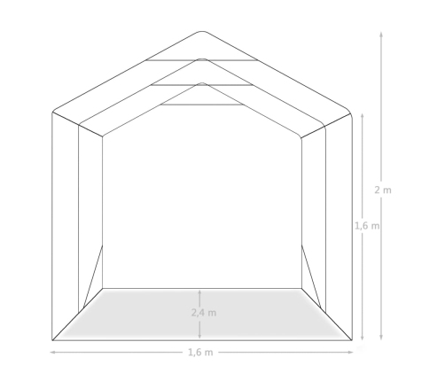 Carpa garaje de almacenamiento PVC verde 1,6x2,4 m