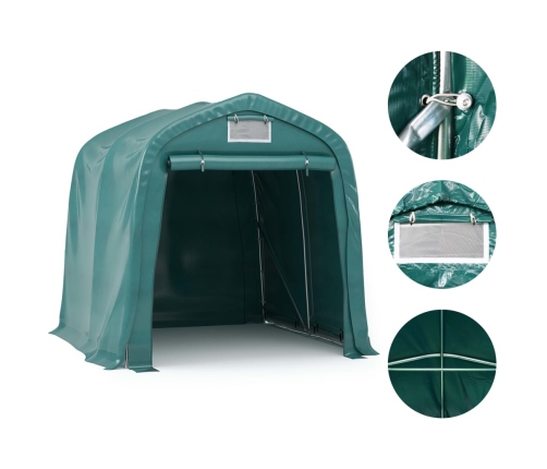 Carpa garaje de almacenamiento PVC verde 2,4x2,4 m