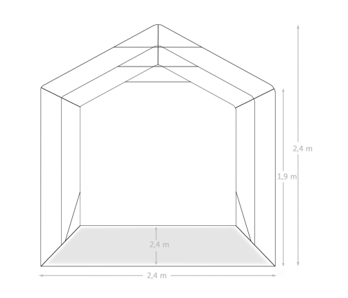 Carpa garaje de almacenamiento PVC verde 2,4x2,4 m