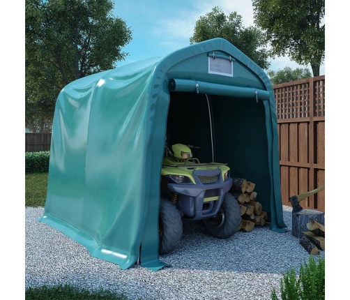 Carpa garaje de almacenamiento PVC verde 2,4x2,4 m