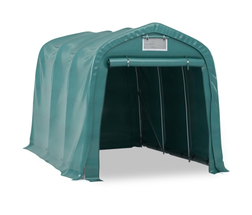 Carpa garaje de almacenamiento PVC verde 2,4x3,6 m