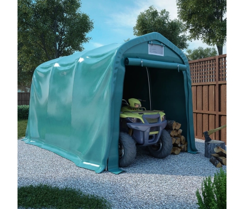 Carpa garaje de almacenamiento PVC verde 2,4x3,6 m