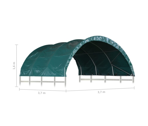 Carpa para ganado PVC verde 3,7x3,7 m