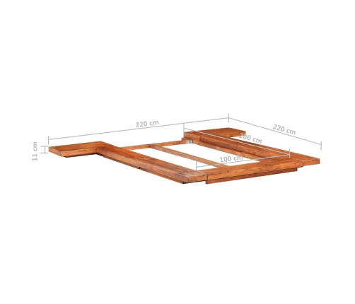 vidaXL Estructura para futón japonés madera maciza de acacia 100x200 cm