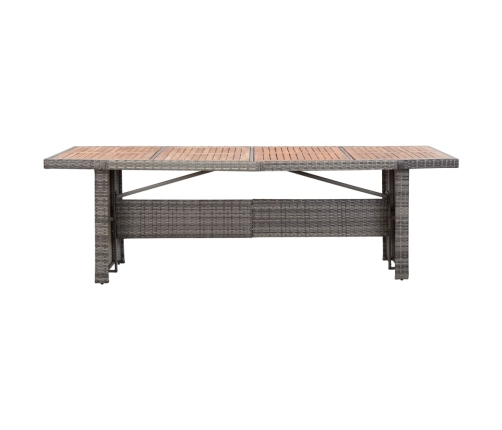 Mesa de jardín ratán sintético madera acacia maciza 240x90x74cm