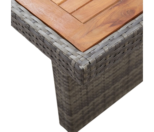 Mesa de jardín ratán sintético madera acacia maciza 240x90x74cm