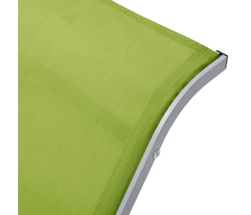 vidaXL Tumbona textilene y aluminio verde