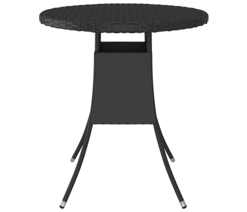 Mesa de jardín ratán sintético negro 70x70x73 cm