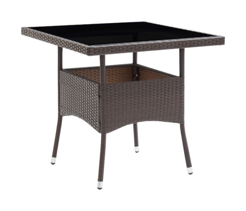 vidaXL Mesa de comedor de jardín ratán sintético marrón