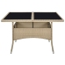 Mesa de comedor de jardín ratán sintético y vidrio beige