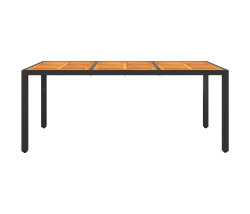 vidaXL Mesa de jardín madera acacia ratán sintético negro 190x90x75 cm