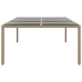 Mesa jardín vidrio templado ratán sintético beige 200x150x75 cm